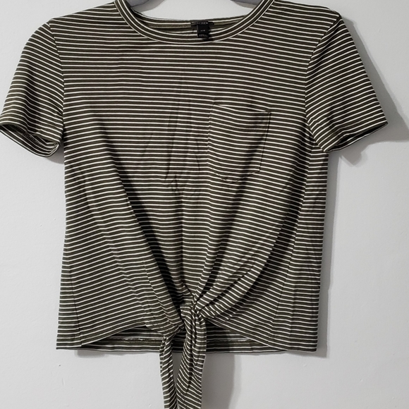 J. Crew Green Striped Knot tee Women's XXS - Picture 1 of 5